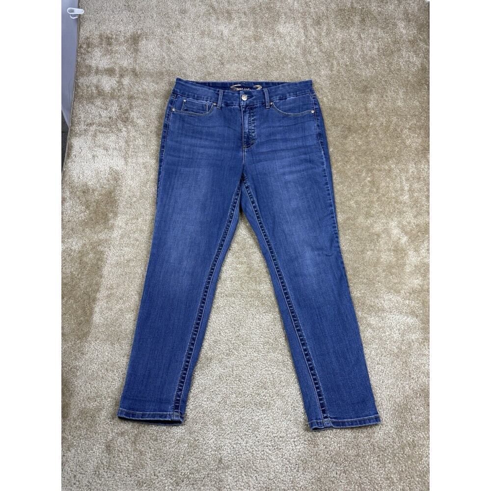Seven 7 Tummyless High Rise Skinny Size 16 Medium Wash Stretch Denim B146